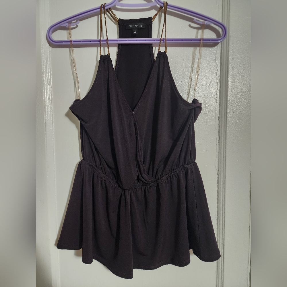 Dynamite top, gold colored chain straps, like new